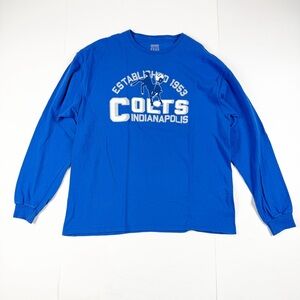 Junk Food Clothing Blue Indianapolis Colts Graphic Long Sleeve Tee